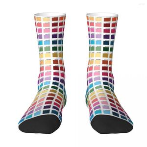 Calcetines de hombre tonos de colores Pantone Harajuku medias de alta calidad accesorios largos para toda la temporada para regalo de cumpleaños Unisex