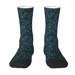 Chaussettes pour hommes Short Circuit Board Computer Mens Crew Unisex Cool 3D Print Electronic Microchip Component Dress