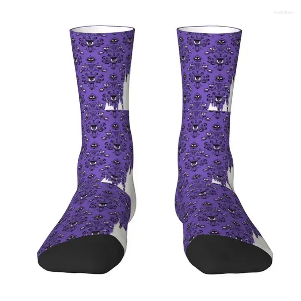 Chaussettes pour hommes Silhouette Haunted Mansion Hommes Femmes Crew Unisexe Fun 3D Imprimer Magic Castle Design Robe