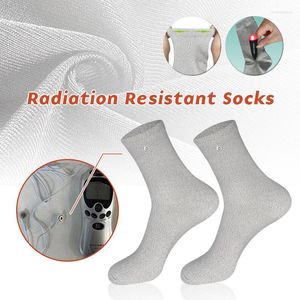 Chaussettes pour hommes en fibre d'argent résistantes aux radiations RF blindées conductrices bloquant les radiofréquences EMF Anti-électromagnétique