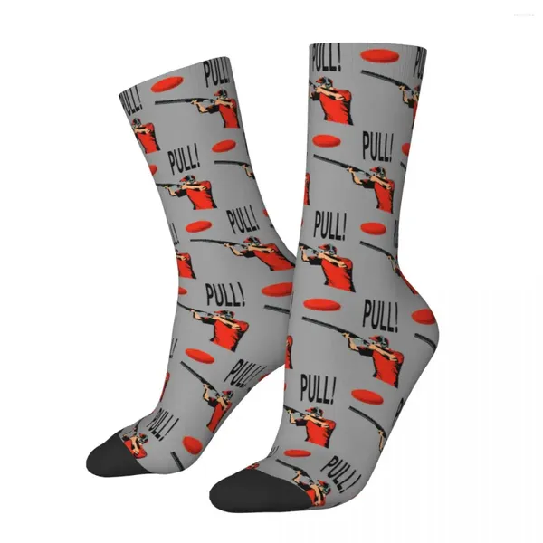 Chaussettes masculines Skeet Clay Shooting Pigeon Trap Bird Hunters Shels Shels tire des bas super doux Harajuku tout au long de la saison