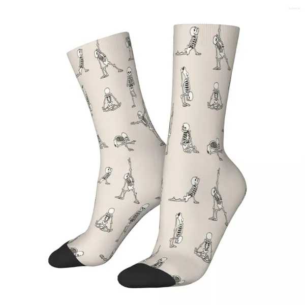 Chaussettes pour hommes Squelette Yoga Mâle Hommes Femmes Bas d'hiver Harajuku