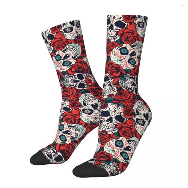 Calcetines de hombre Calavera Esqueleto Vintage Día Muerto Hombres Mujeres A prueba de viento Novedad Primavera Verano Otoño Invierno Medias Regalo