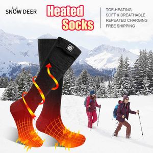 Herensokken Sneeuwherten Winterverwarming Vrouwen Oplaadbare elektrische verwarmde ski -skimannen Snowboards Snowboards Stock Thermos