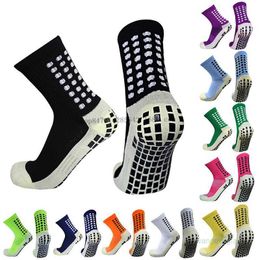 Chaussettes pour hommes Chaussettes Bonneterie Colle pour hommes et femmes Distribution Anti-dérapant Football Tube central Chaussettes Film de friction carré Serviette épaissie Solesfc0u