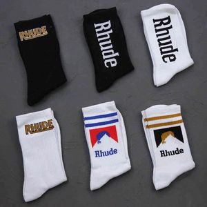 Chaussettes pour hommes Chaussettes Simple Lettre Coton Européenne Américaine Street Tendance Chaussettes Hommes Femmes Chaussettes Rhude Couple InTube Chaussettes a0RX #