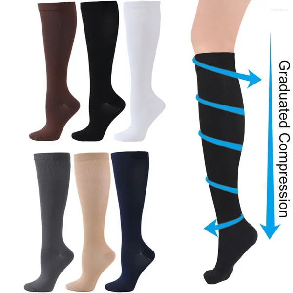 Chaussettes pour hommes bas de vol doux compression anti-fatigue haute