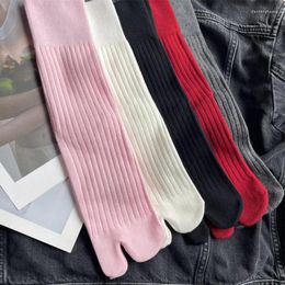 Chaussettes masculines couleurs solides à pied divisé pour le coton pour femmes à double doigt sous-couche japonaise