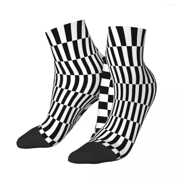 Chaussettes pour hommes Spiral Vortex Noir et blanc Cheville Illusion 3D Unisexe Hip Hop Motif imprimé Happy Low Sock Cadeau