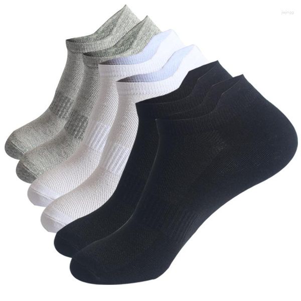 Chaussettes pour hommes Sports Ear Mesh Boat Spot Student Running Men Respirant Couleur Pure Mode