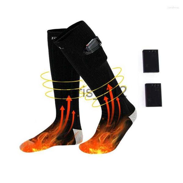 Calcetines para hombres Calcetines deportivos Invierno Cálido Caja de batería Moto Calefacción eléctrica Calentador de pies térmico para esquí Camping Ciclismo Montar Senderismo x0916