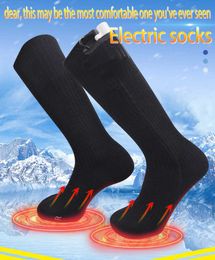 Chaussettes pour hommes Spot chaussettes électriques long tube pur coton extérieur chaud USB charge chauffage peut être lavé à la main Y2209