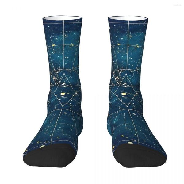 Chaussettes pour hommes Star Map Sock Hommes Femmes Bas en polyester Design personnalisable