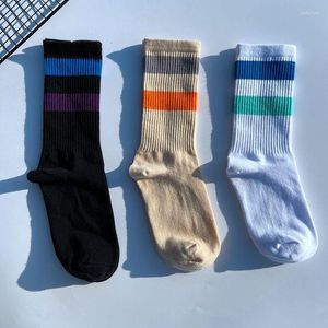 Chaussettes pour hommes Stripe Sock Mens Crew Adulte Homme Mode Hommes Standard Haute Qualité Sportif Coton Printemps Été Unisexe Calcetines À La Mode