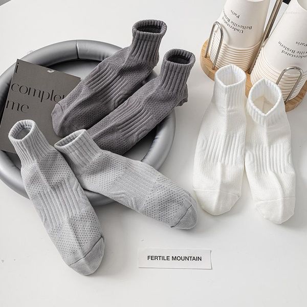 Chaussettes d'été en coton pour hommes, courtes, respirantes, absorbantes, coupe fine, basses, maille décontractée, cyclisme, Tube central