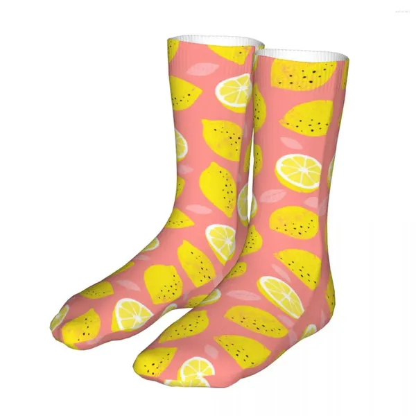 Chaussettes pour hommes été citron femmes drôle heureux Hip Hop printemps automne hiver bas cadeau