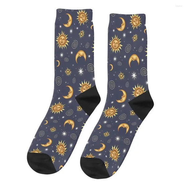 Chaussettes pour hommes Sun Moon Modèle céleste vintage pour les hommes Shopping 3D Print Boy Girls Mid-Calf chaussette