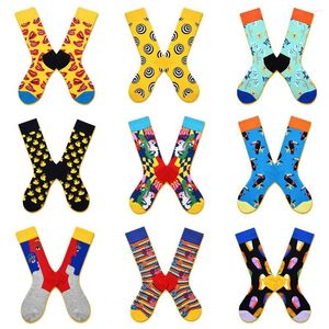 Chaussettes pour hommes Marque de mode suédoise Femelle Géométrique Dessin animé Animal High Tube Couleur en