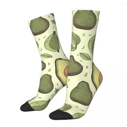 Heren sokken zoete pastelkleurige groene achtergrond fruit avocado unisex winter warme gelukkige straatstijl gekke sok
