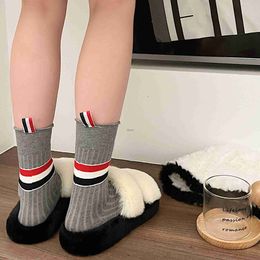 Chaussettes pour hommes Tb Standard Children's Jk Cotton Ins Academy Style Korean Three Bar Mid TubeVS96