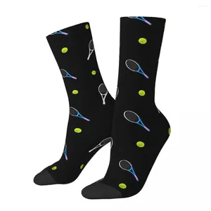 Chaussettes pour hommes, raquette et balle de Tennis, bas absorbant la sueur, accessoires toute saison, cadeaux pour hommes et femmes