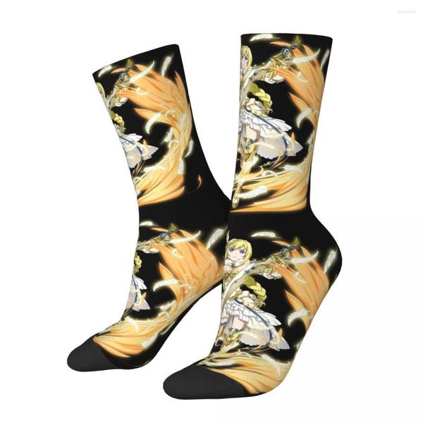 Chaussettes pour hommes The Dancing Girl Holds A Sword God Domain Unisex Winter Warm Happy Street Style Crazy Sock