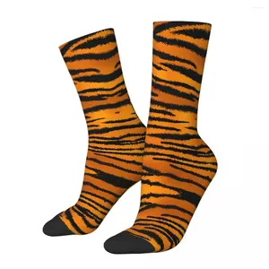 Chaussettes pour hommes motif fourrure de tigre pieds d'animaux fous et unisexe Harajuku imprimé sans couture bonne nouveauté équipage chaussette cadeau pour garçons
