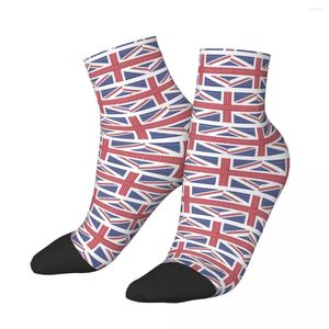 Chaussettes pour hommes Tire Track Union Jack Drapeau national britannique Cheville Hommes Femmes Printemps Bas Polyester