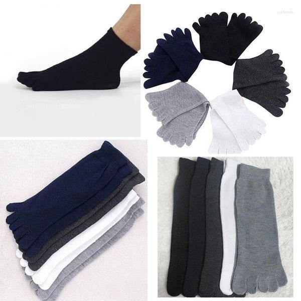 Hommes chaussettes orteil chaussures unisexe 1 paire hommes femmes pour cinq doigts coton solide cheville longueur casual 2022