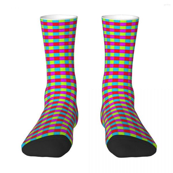Chaussettes pour hommes Trippy Pixel Lattice unisexe printemps été automne hiver chaud Happy Street Style Crazy Sock