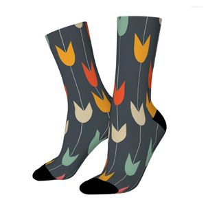 Chaussettes Homme Tulipes Droite Homme Homme Femme Automne Bas Polyester Imprimé