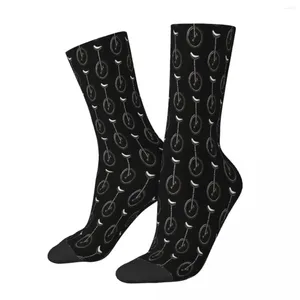 Calcetines para hombres Monociclo Dibujado a mano Bicicleta Biker Ciclo Bicicleta Carreras Hombre Hombres Mujeres Medias de invierno Hip Hop