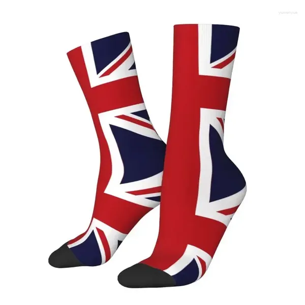 Calcetines para hombres Union Jack Bandera del Reino Unido Hombres Mujeres Crew Unisex Cool United British Primavera Verano Otoño Vestido de invierno