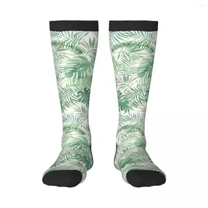 Chaussettes pour hommes unisexe motif feuilles vertes décontracté Harajuku affaires longues