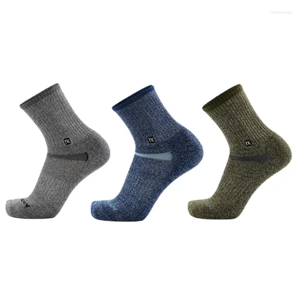 Calcetines para hombres unisex merino lana de senderismo al aire libre hombres de secado rápido Terry cálido esquí deportivo para el ciclismo de invierno