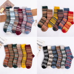 Chaussettes pour hommes Urgot 3 paires/lot hiver hommes épais chaud laine Vintage noël coloré cadeau taille libre mâle Meiashommes hommes hommes