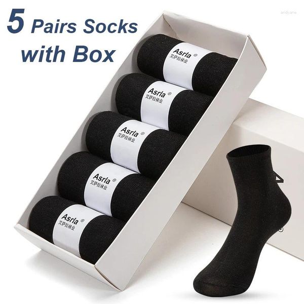 Chaussettes pour hommes Urgot Brand 5 paires Boîte-cadeau Cotton Box Business Business Femme's Middle Tube Automne et Winter Factory Outlet