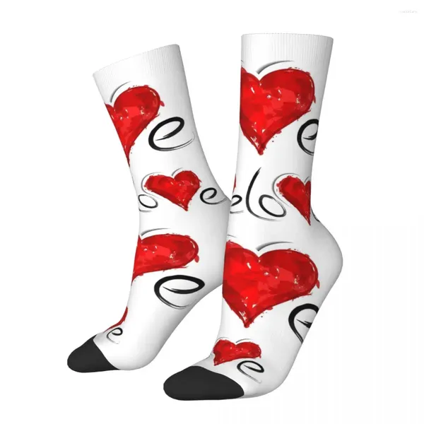 Chaussettes pour hommes, amour de la saint-valentin, unisexe, chaudes, impression 3D, Style Happy Street, chaussettes folles, beau cadeau
