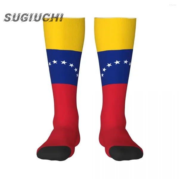 Chaussettes masculines Venezuela Flag Polyester 3D imprimé pour hommes femmes décontractées de haute qualité de haute qualité Kawaii Street Skateboard