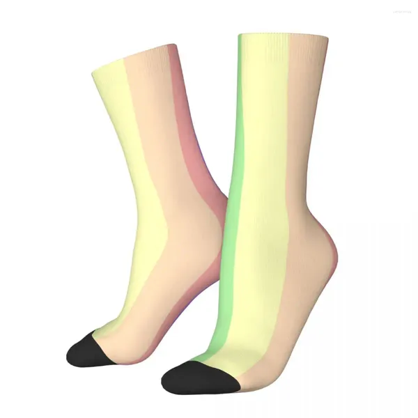 Chaussettes pour hommes Vertical rayé coloré arc-en-ciel mâle hommes femmes automne bas imprimés