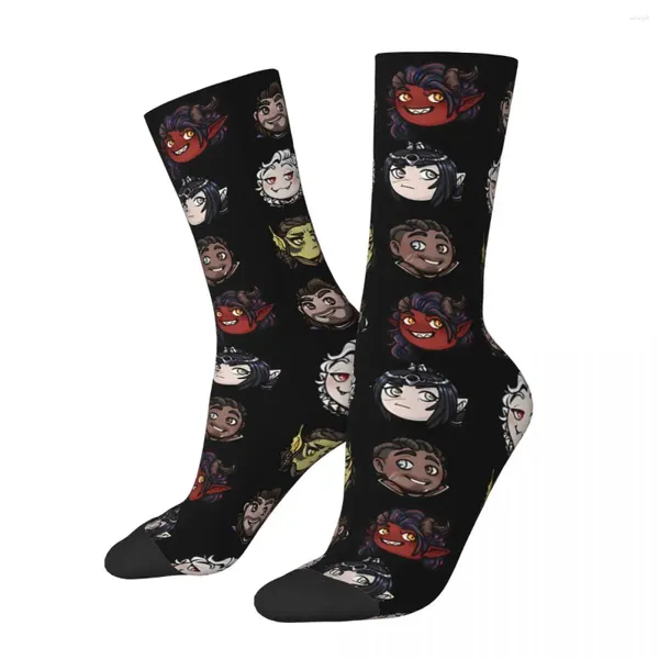 Chaussettes masculines vintage bg3 personnages d'origine fous unisex baldurs gate 3 harajuku farmouss imprimé drôle de nouveauté happy crew sock