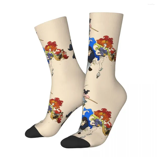 Chaussettes pour hommes, personnage Vintage, Compression artistique, unisexe, Lupin, la troisième intrigue, Action Crime, rue japonaise, chaussettes d'équipage sans couture