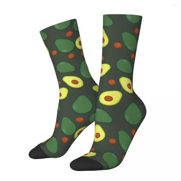 Calcetines de hombre Vintage Oliva Aguacate Frutas Comida Unisex Estilo callejero Patrón Impreso Crazy Crew Calcetín Regalo