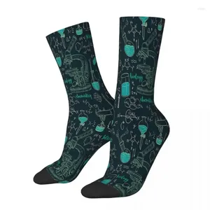 Calcetines para hombre Laboratorio sin costuras vintage con tubos de microscopio Fórmulas Química Científico Científico Masculino Hombres Mujeres Medias