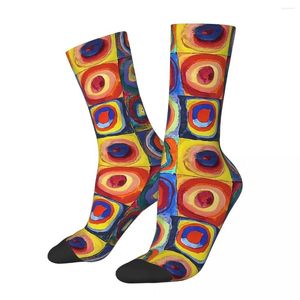 Chaussettes pour hommes Wassily Kandinsky-étude des couleurs Harajuku bas Super doux toutes saisons accessoires pour cadeaux pour hommes et femmes