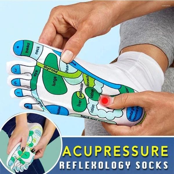 Calcetines de hombre masajista blanco poliéster aliviar el cansancio algodón acupresión pies reflexología punto de pie masaje de fisioterapia