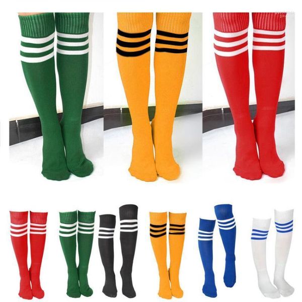 Chaussettes pour hommes en gros-hommes femmes fille rayé sur le genou cuisse haute bas chaussettes longues1