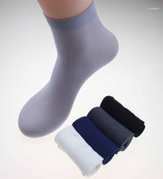 Chaussettes pour hommes en gros-chaussette longue 20 paires/lot, bas pour hommes fibre de bambou ultra-mince. Couleurs noir blanc bleu gris1