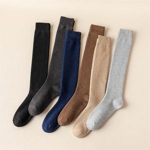 Calcetines de invierno para hombre, cálidos, hasta la rodilla, largos, gruesos, informales, de algodón, 5 pares, 220923