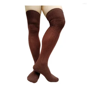 Chaussettes pour hommes hiver thermique hommes cuisse chaude tricotée longue épaisse bas respirant pour la mode masculine sur le tuyau du genou
